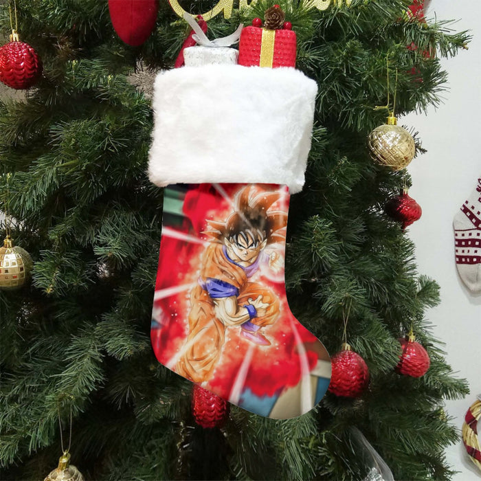 Dragon Ball Super Goku Red Kaioken Energy Epic Punch Christmas Socks