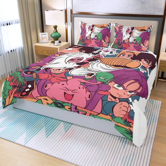 Kid Versions Of Dragon Ball Z Characters Three Piece Duvet Cover Set