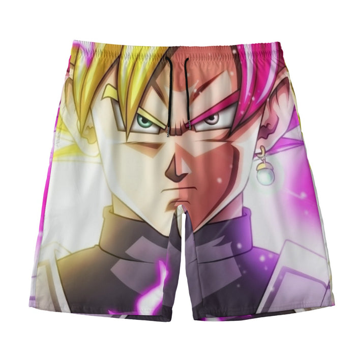 DBZ Goku God Half Rose and Golden Portrait Dope Design Beach Pants