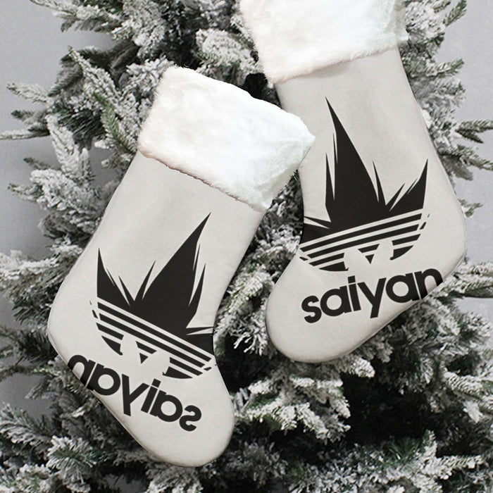 Dragon Ball Z Black Saiyan Socks Christmas Adidas Store Gray DBZ Print Parody —