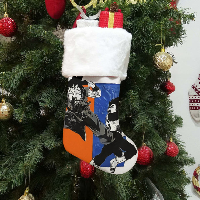 Red Goku And Blue Vegeta Fight Dragon Ball Z Christmas Socks