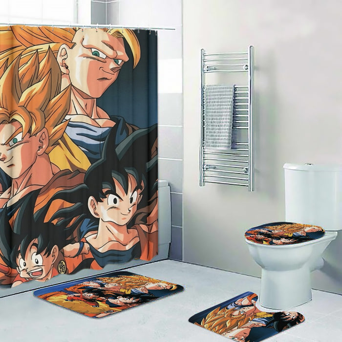 Goku Evolution from Kid to SSJ3 Transformation Dopest 3D Four-piece Bathroom