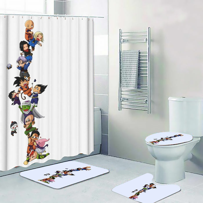 Dragon Ball Z Cute Adorable Chibi DBZ Characters White Four-piece Bathroom