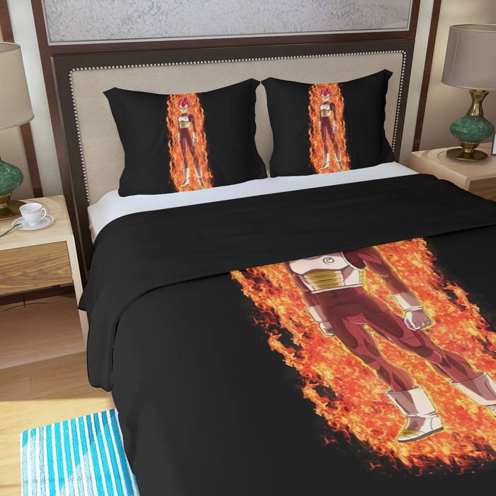 DBZ Vegeta Super Saiyan God Whis Symbol Fire Aura Streetstyle  Three Piece Duvet Cover Set