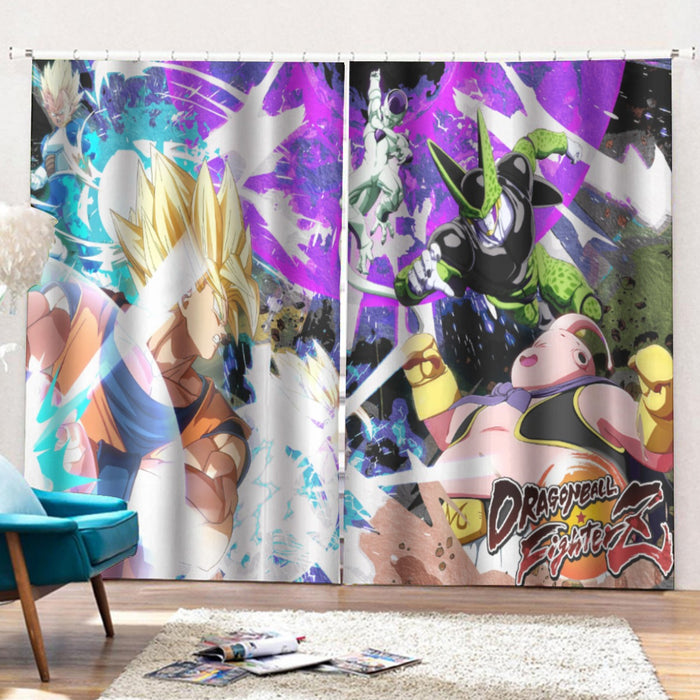 Dragon Ball Z  Goku and Vegeta Vs Frieza and Cell Curtains with Hooks