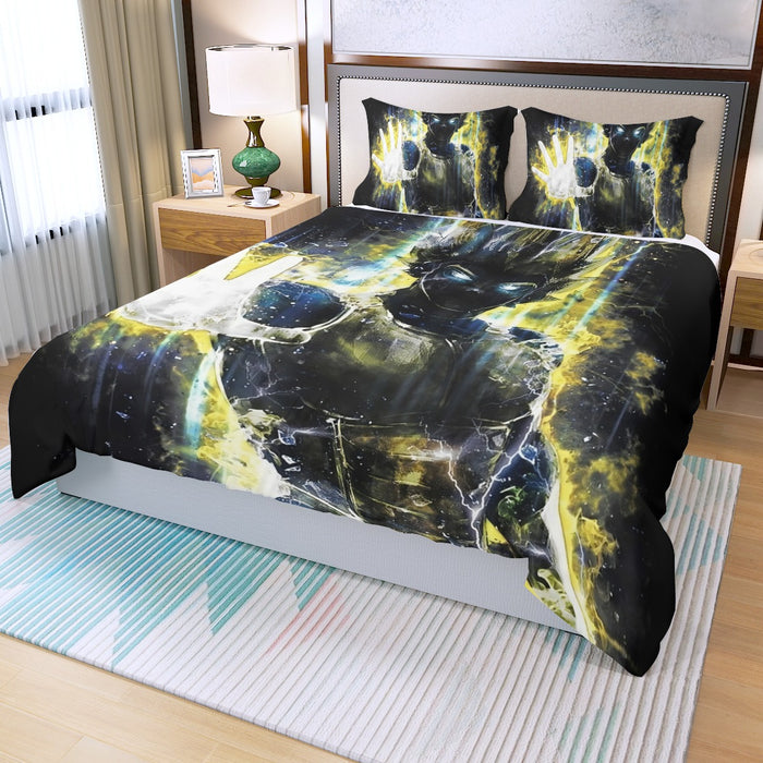 Dragon Ball Z Super Saiyan Vegeta Yellow Aura Epic Three Piece Duvet Cover Set