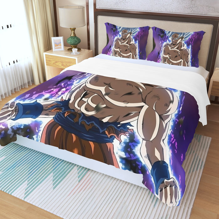 Dragon Ball Goku Ultra Instinct Power Up Vibrant 3D Three Piece Duvet Cover Set