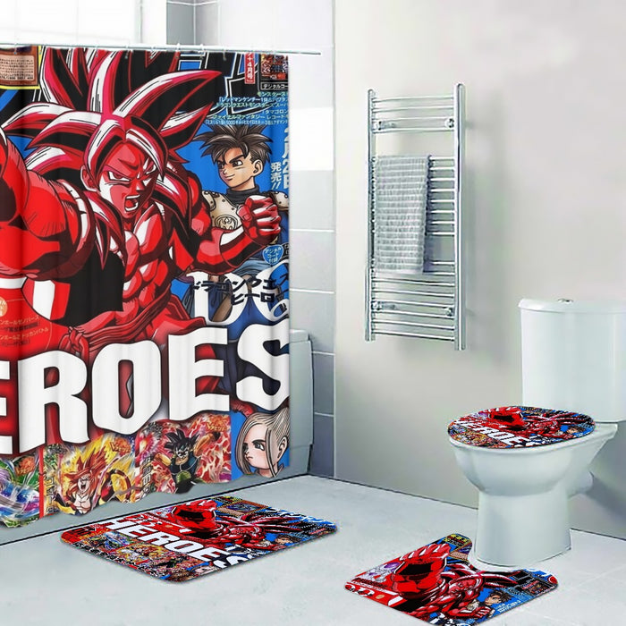 Japan Magazine Full Cover Gogeta Heroe SSJ4 Stylish 3D Four piece Bathroom