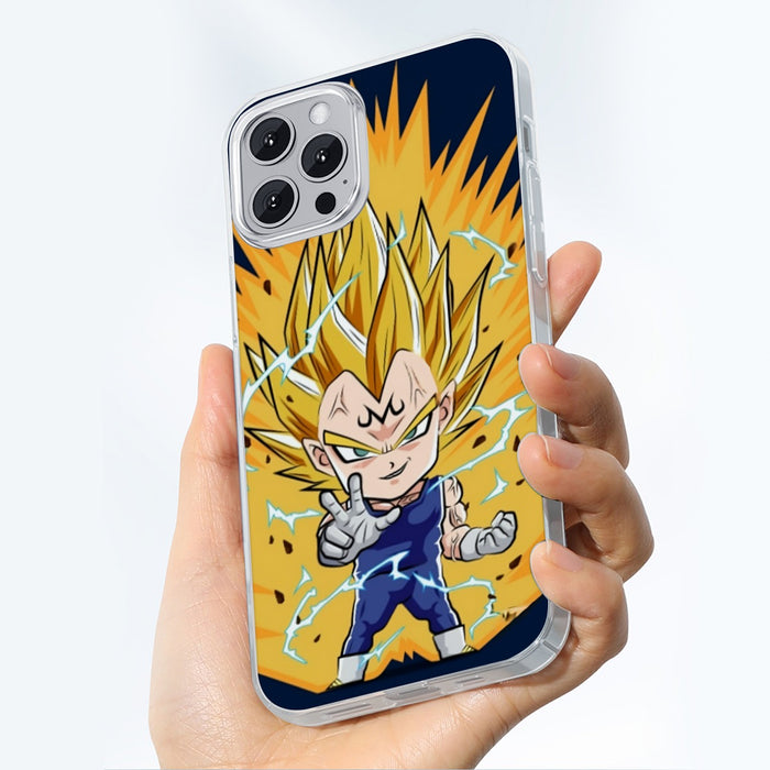 DBZ Majin Vegeta Super Saiyan Prince Power Aura Chibi Sketch iPhone 13 Case