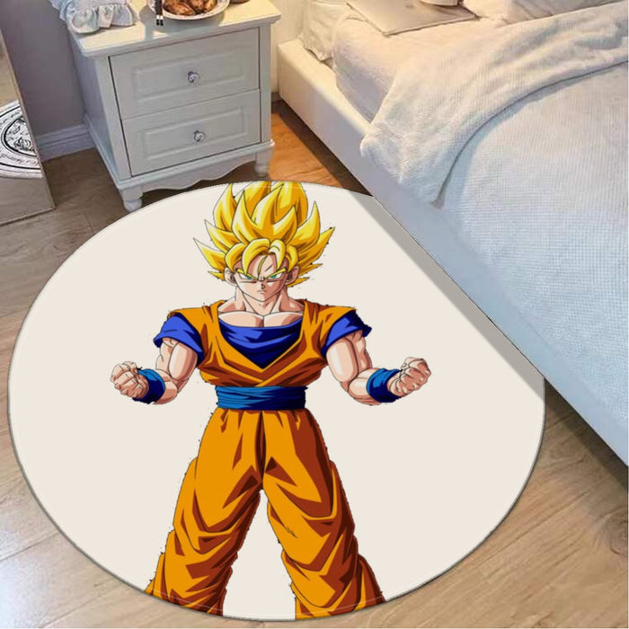 Goku Transformation Thunder Black Super Saiyan round mat