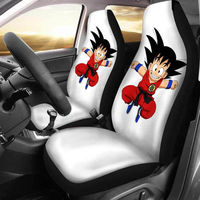 DBZ Jumping Kid Goku In His Training Suit Car Seat Cover