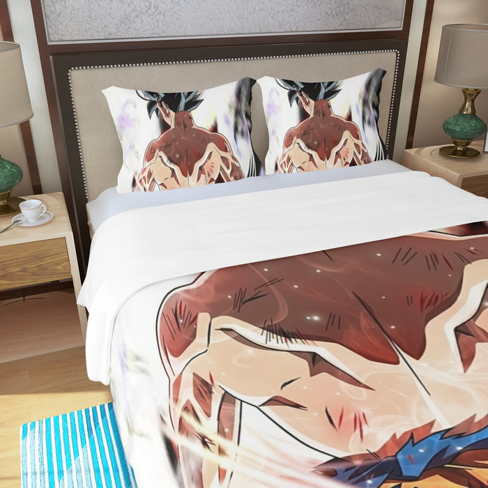 Dragon Ball Goku Damaged Battle Muscular Powerful Aura Three Piece Duvet Cover Set