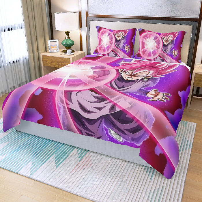 Goku Black Zamasu Super Saiyan Rose Powerful Aura Skills Dope Three Piece Duvet Cover Set