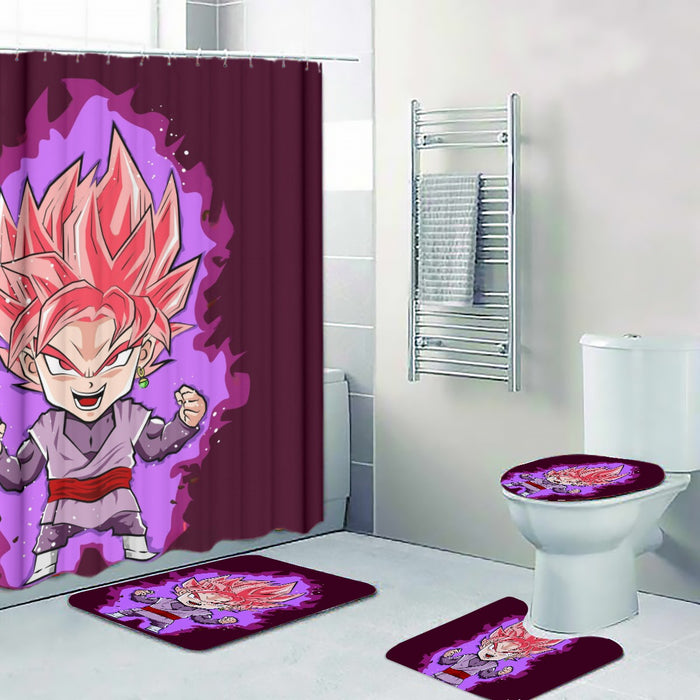 DBZ Goku Black Zamasu Rose Super Saiyan Cute Chibi Design Four-piece Bathroom