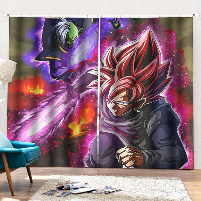 DBZ Goku Black Zamasu Super Saiyan Rose Dope Vibe Curtains with Hooks