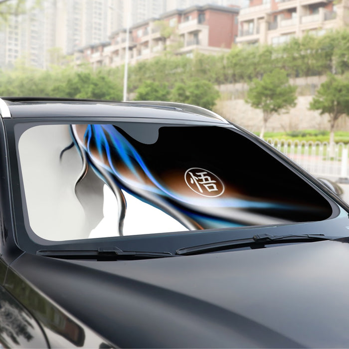 Goku Mastered Ultra Instinct Fire Windshield Sunshade