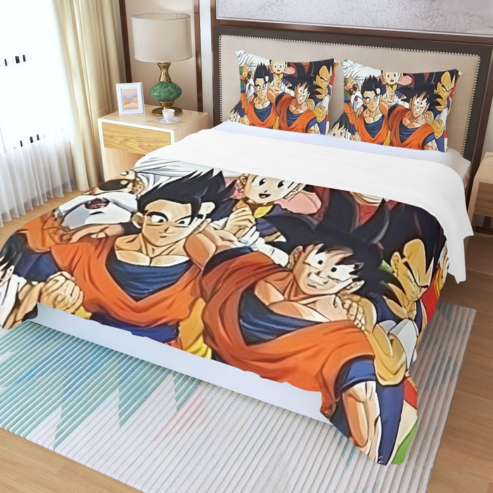 Dragon Ball Z Dragon Ball Characters Happiness Design Three Piece Duvet Cover Set