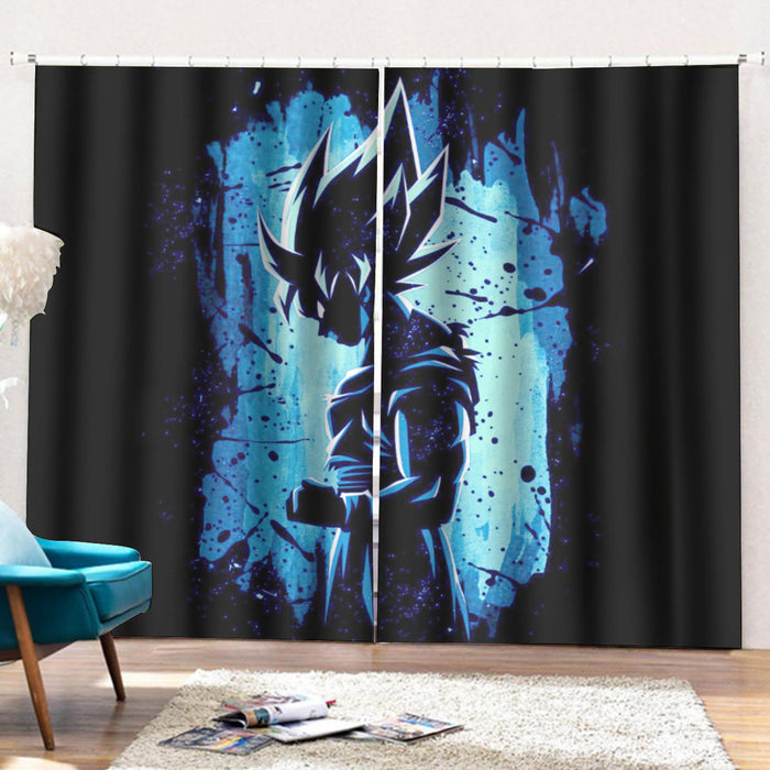 Awesome Goku Blue Design Dragon Ball Z Curtains with Hooks