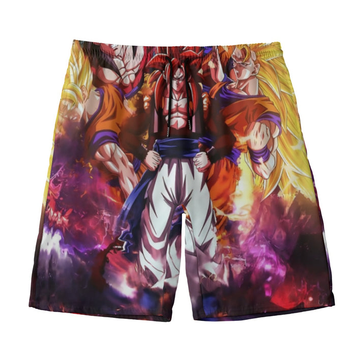 DBZ Gogeta Goku Vegeta Super Saiyan Powerful Lightning Thunder Design Beach Pants