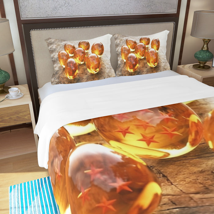 Dragon Ball Z Shenron Dope 7 Stars Crystal Balls Set Three Piece Duvet Cover Set