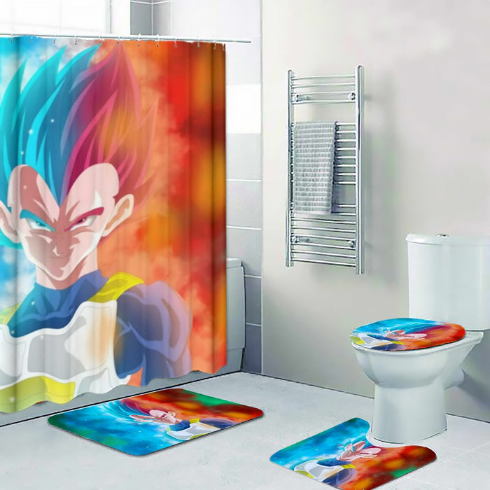 DBZ Vegeta Super Saiyan God Blue SSGSS Cool Portraits Four-piece Bathroom