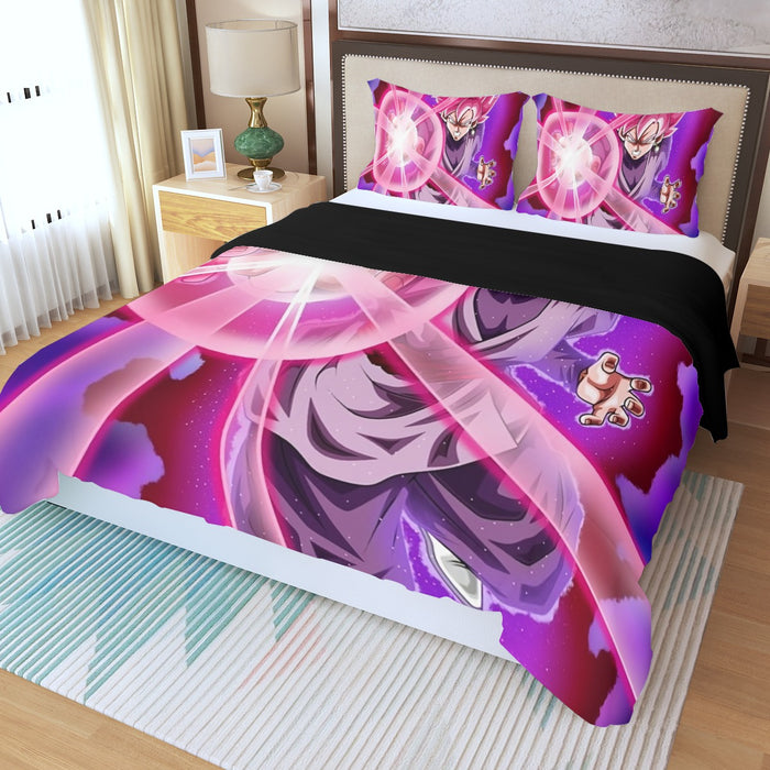 Goku Black Zamasu Super Saiyan Rose Powerful Aura Skills Dope Three Piece Duvet Cover Set