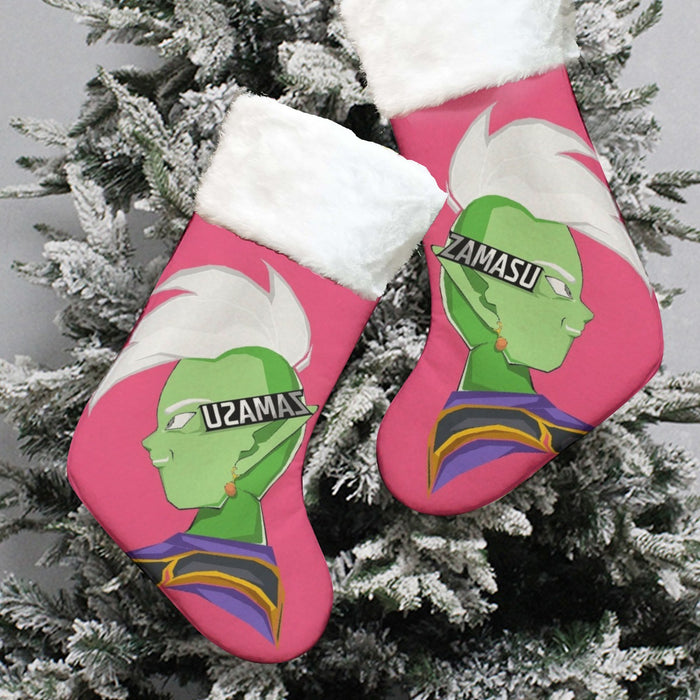 Dragon Ball Super Cool Grin Zamasu Potara Earring Pink Christmas Socks