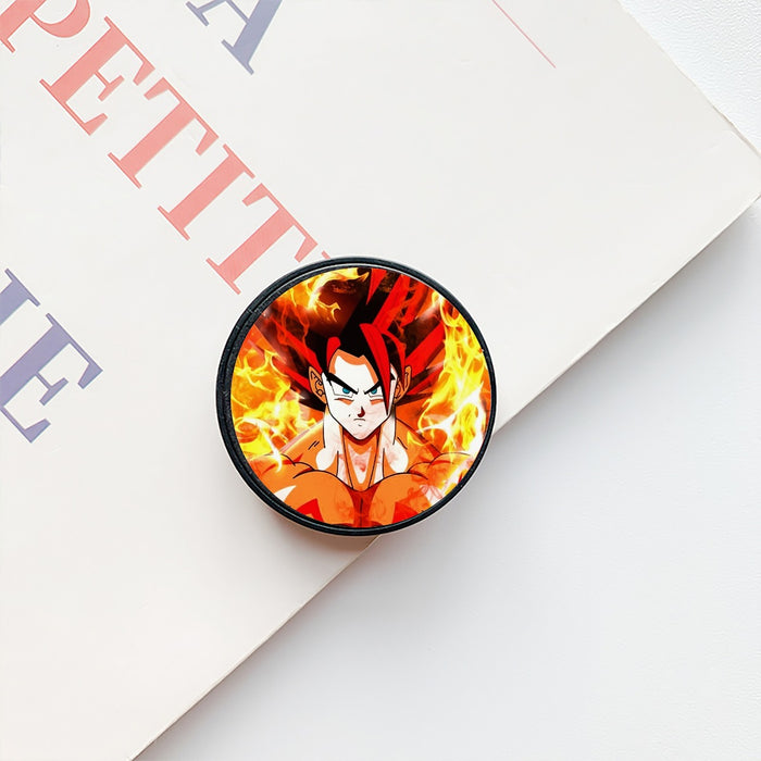 Dragon Ball Goku Super Saiyan Rose Flaming Fan Art Airbag mobile phone holder