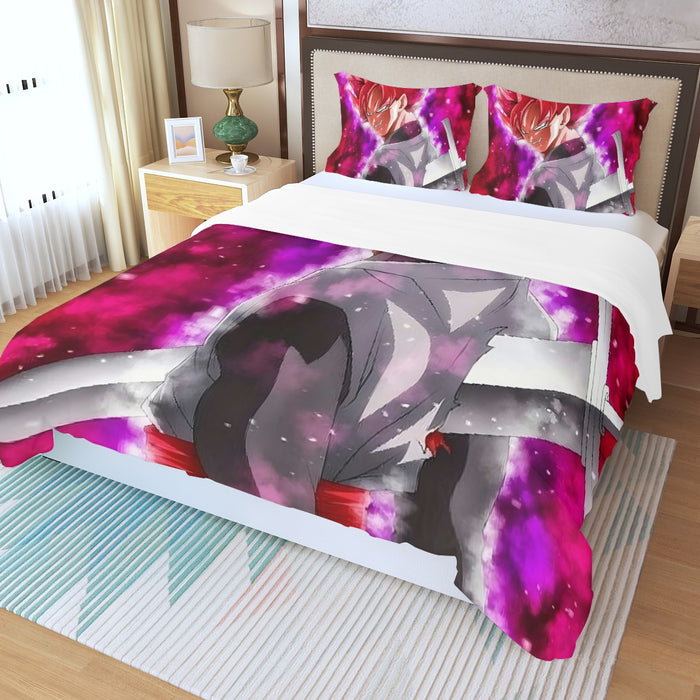 Dragon Ball Super Black Goku Rose Impaled Trunks Sword Three Piece Duvet Cover Set