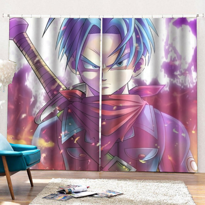 Future Trunks DBS Powerful Fighter Super Saiyan Cool Trendy Curtains with Hooks