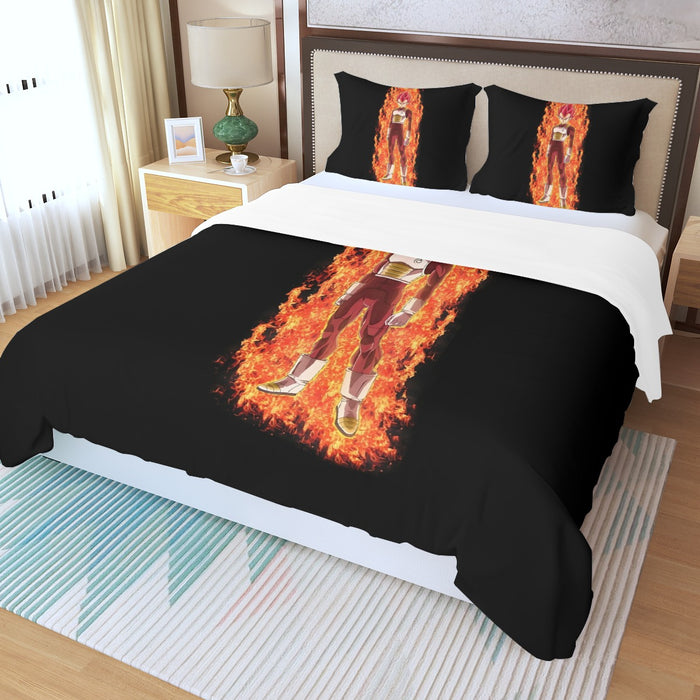 DBZ Vegeta Super Saiyan God Whis Symbol Fire Aura Streetstyle  Three Piece Duvet Cover Set