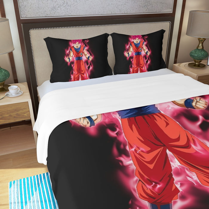 Dragon Ball Super Son Goku Red Kaioken Ultra Instinct Three Piece Duvet Cover Set