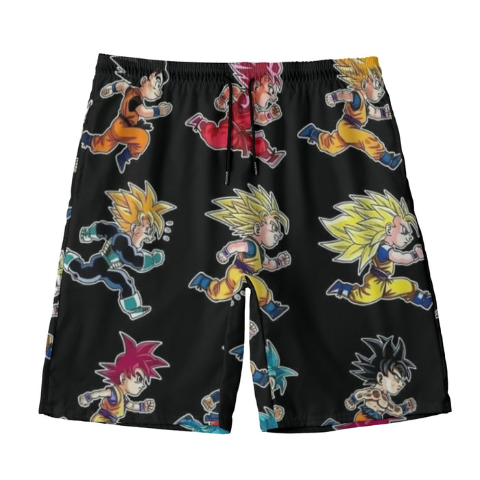 Dragon Ball Anime Son Goku All Form Transformation Beach Pants