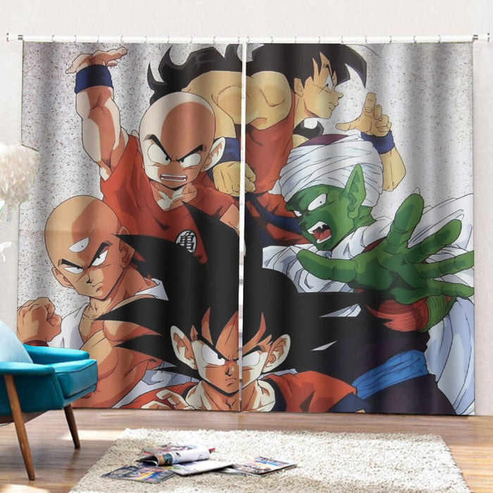 Dragon Ball Goku Piccolo Krillin Heroes Group Awesome Design Curtains with Hooks