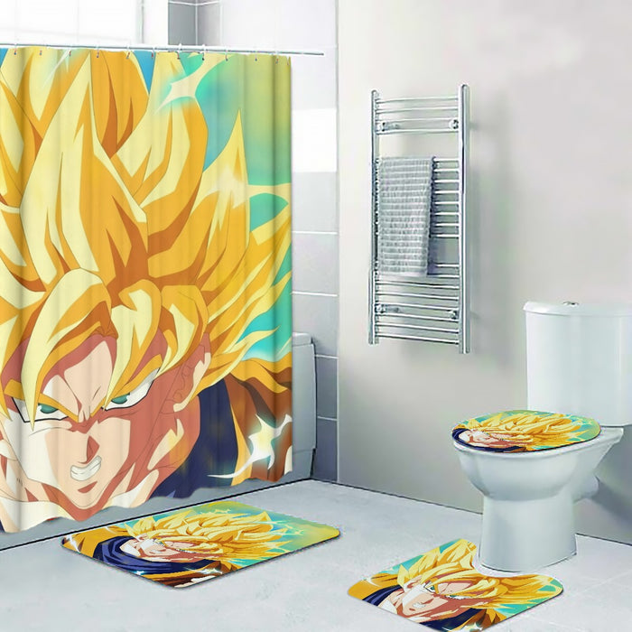 Dragon Ball Goku Super Saiyan Hero Thunder Design Street Style Four-piece Bathroom