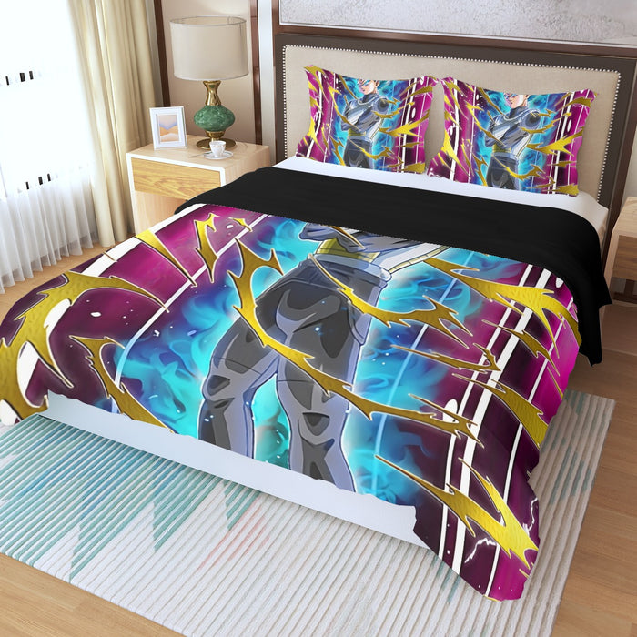 Dragon Ball Vegeta Super Saiyan God Blue SSGSS Aura Power Dope Design Three Piece Duvet Cover Set