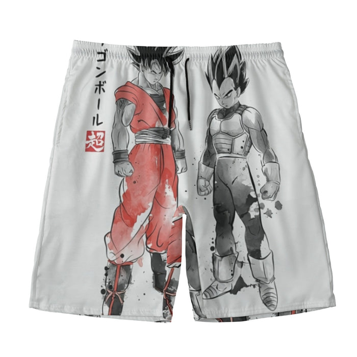 Watercolor Goku And Vegeta Posing Dragon Ball Z Beach Pants