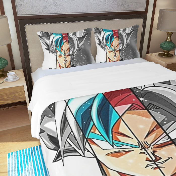 Dragon Ball Super All Super Saiyan Goku Forms Three Piece Duvet Cover Set