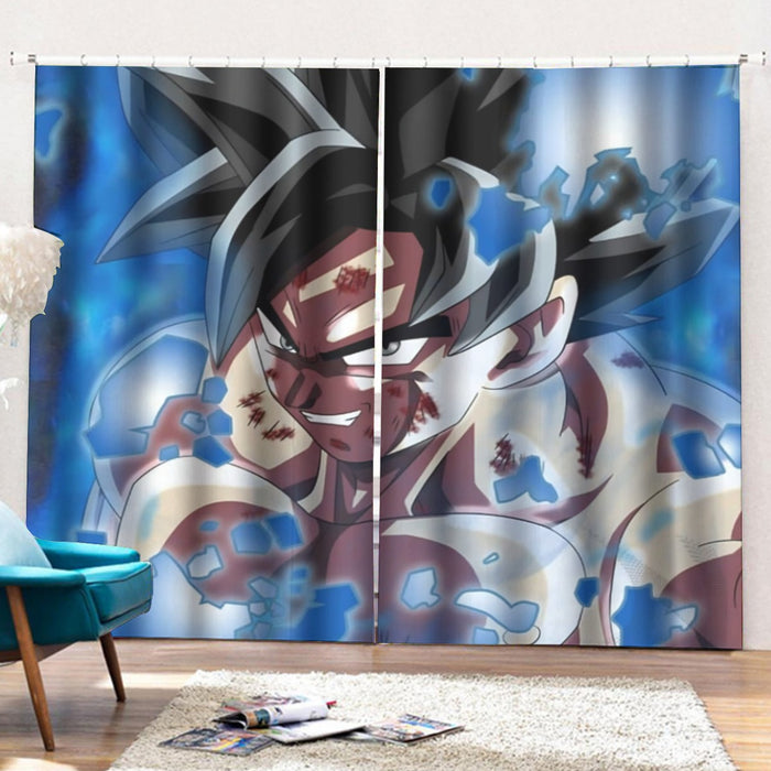 Dragon Ball Super Goku Blue Ultra Instinct Dope Grin Curtains with Hooks