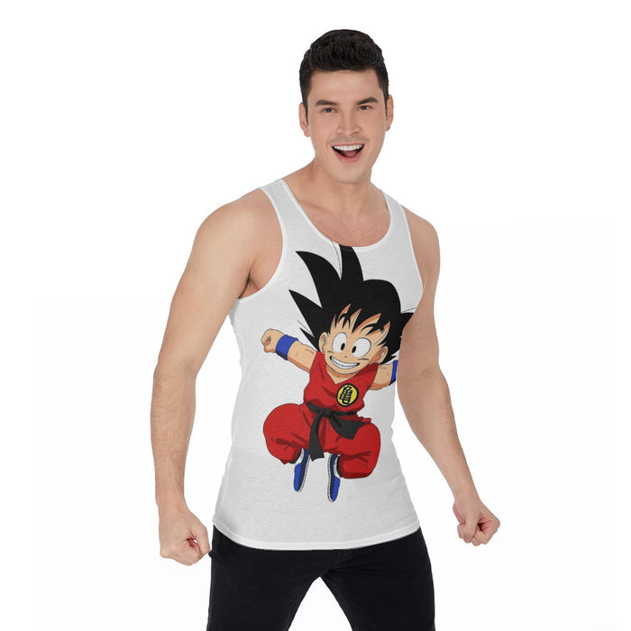 DBZ Jumping Kid Goku In His Training Suit Tank Top