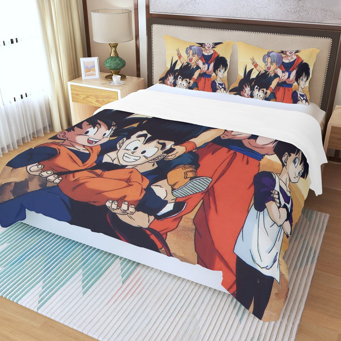 Dragon Ball Son Goku Happy Family Three Piece Duvet Cover Set