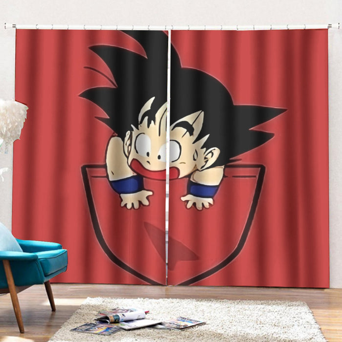 Dragon Ball Cute Goku Kid Pocket Simple Design Streetwear Curtains with Hooks