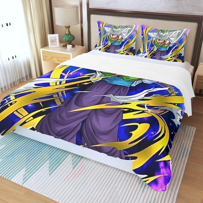 Dragon Ball Angry Piccolo Waiting Fight Aura Yellow Fashion Three Piece Duvet Cover Set