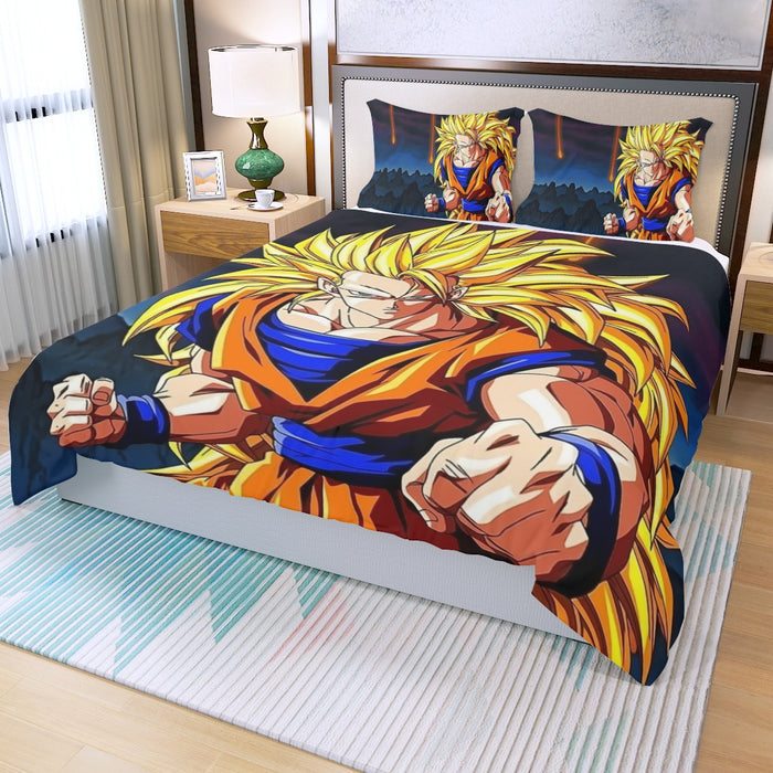 Super Saiyan 3 Goku Three Piece Duvet Cover Set