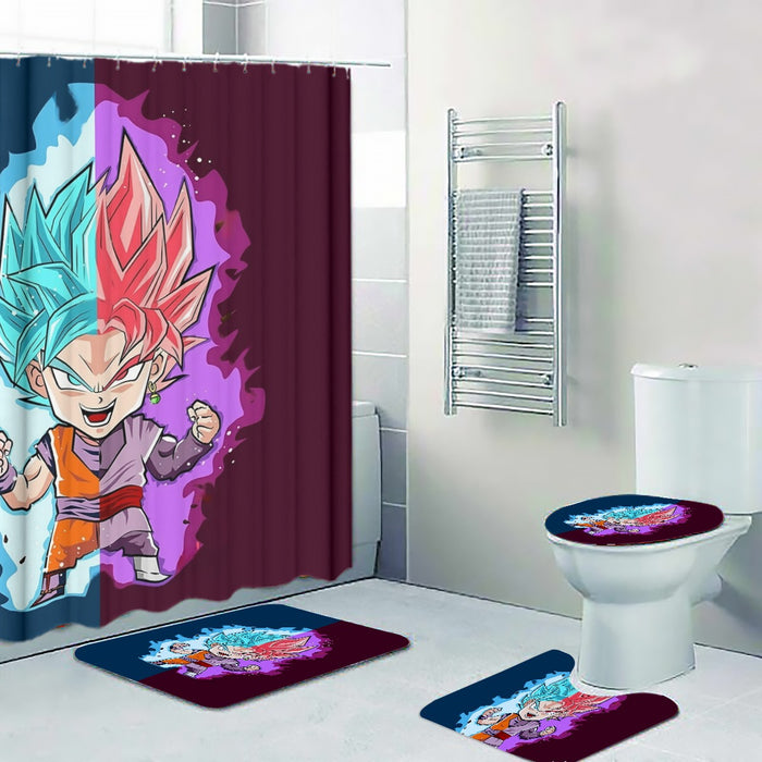 Dragon Ball Super Cute Chibi Blue Vegito Goku Rose Four-piece Bathroom