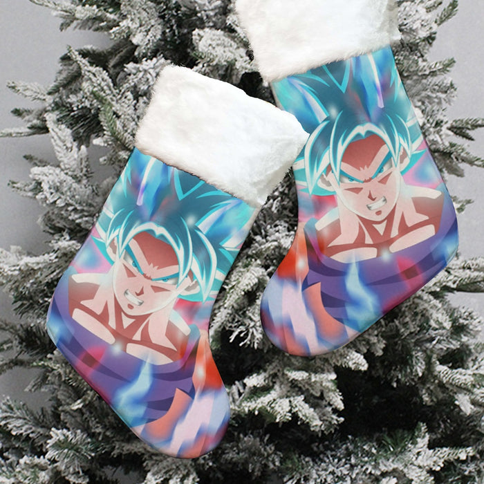 Dragon Ball Super Saiyan Blue Goku Christmas Socks