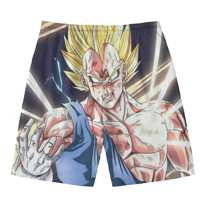 DBZ Majin Vegeta Saiyan Prince Fight Injure Manga Style Trending Beach Pants