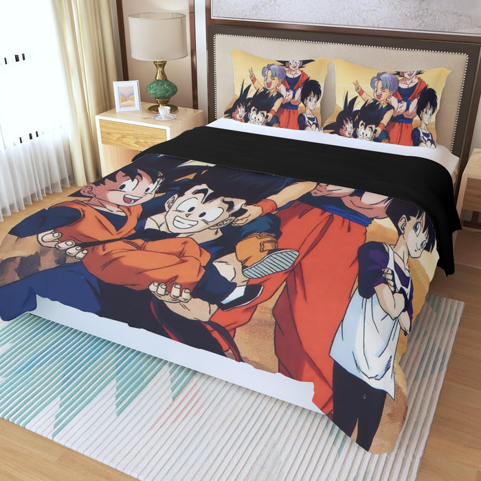 Dragon Ball Son Goku Happy Family Three Piece Duvet Cover Set