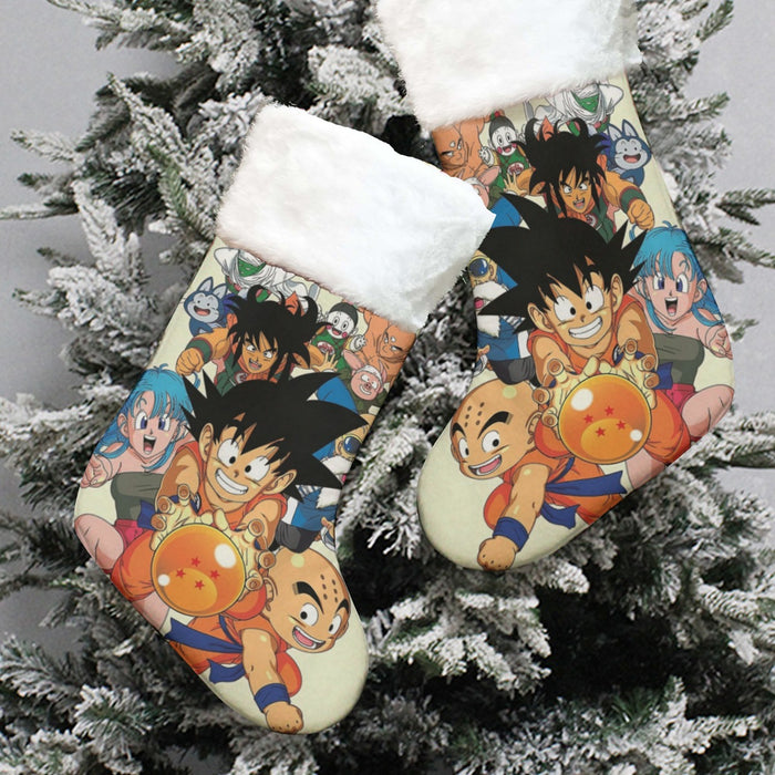 DBZ Kid Goku Master Roshi Bulma Krillin Chasing Dragon Ball Funny Christmas Socks