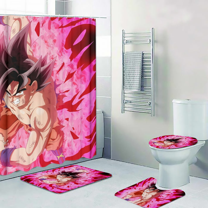 Dragon Ball Super Bruised Goku Red Kaioken Streetwear Four-piece Bathroom